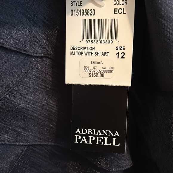 Adrianna Papell navy blue cocktail dress.  Size 12 with tags. - Picture 3 of 7